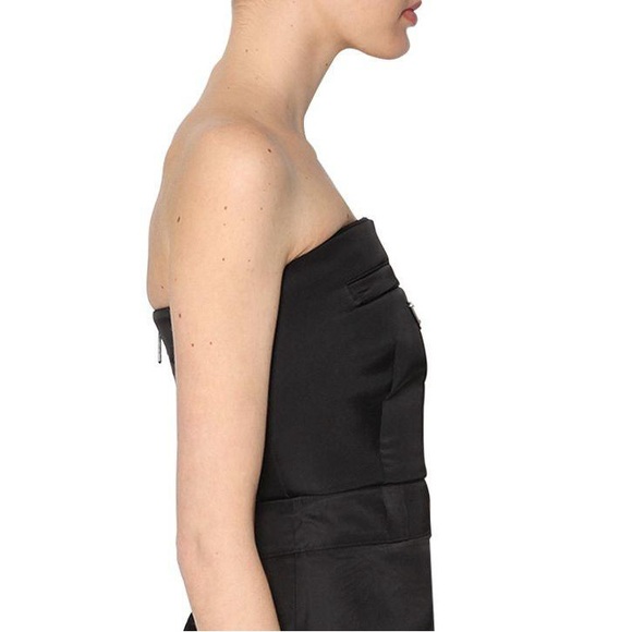 Prada Women's Black Nylon Gabardine Bustier Crop Top size 36 NWT - Picture 6 of 8